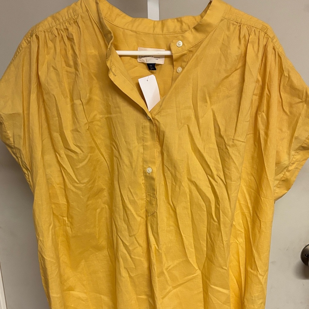NWT Yellow Button-Up Blouse